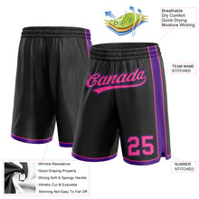 Load image into Gallery viewer, Custom Black Pink-Purple Authentic Basketball Shorts