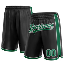 Load image into Gallery viewer, Custom Black Kelly Green-White Authentic Basketball Shorts