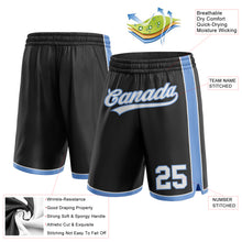 Load image into Gallery viewer, Custom Black White-Light Blue Authentic Basketball Shorts