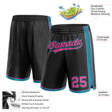 Load image into Gallery viewer, Custom Black Pink-Teal Authentic Basketball Shorts