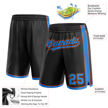 Load image into Gallery viewer, Custom Black Powder Blue-Orange Authentic Basketball Shorts