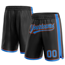 Load image into Gallery viewer, Custom Black Powder Blue-Orange Authentic Basketball Shorts