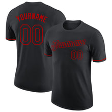 Load image into Gallery viewer, Custom Black Red Performance T-Shirt