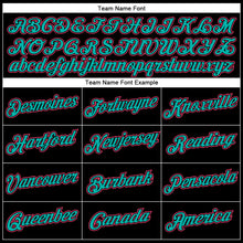 Load image into Gallery viewer, Custom Black Neon Pink-Aqua Performance T-Shirt