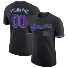 Load image into Gallery viewer, Custom Black Purple-Light Blue Performance T-Shirt