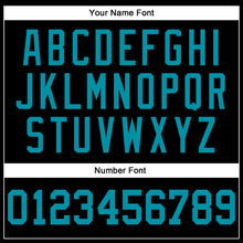 Load image into Gallery viewer, Custom Black Teal Authentic Throwback Basketball Jersey