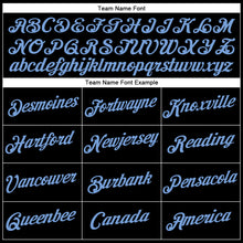 Load image into Gallery viewer, Custom Black Light Blue Authentic Throwback Basketball Jersey