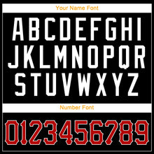 Load image into Gallery viewer, Custom Black Red-White Authentic Throwback Basketball Jersey