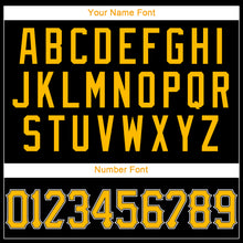 Load image into Gallery viewer, Custom Black Gold-White Authentic Throwback Basketball Jersey