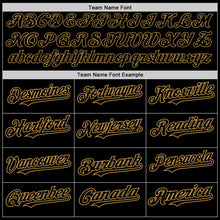 Load image into Gallery viewer, Custom Black Old Gold Authentic Baseball Jersey