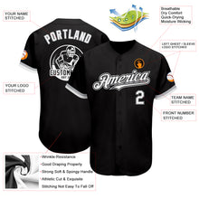 Load image into Gallery viewer, Custom Black White-Gray Authentic Baseball Jersey