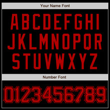 Load image into Gallery viewer, Custom Black Red Authentic Baseball Jersey