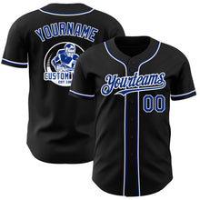 Load image into Gallery viewer, Custom Black Royal-White Authentic Baseball Jersey