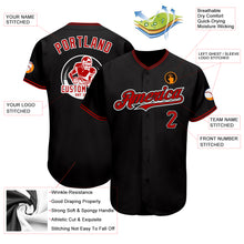 Load image into Gallery viewer, Custom Black Red-White Authentic Baseball Jersey