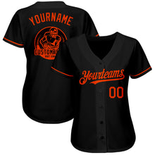 Load image into Gallery viewer, Custom Black Orange Authentic Baseball Jersey