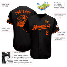 Load image into Gallery viewer, Custom Black Orange Authentic Baseball Jersey