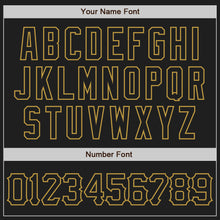 Load image into Gallery viewer, Custom Black Old Gold Pinstripe Old Gold Authentic Baseball Jersey