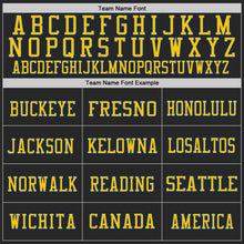 Load image into Gallery viewer, Custom Black Royal-Yellow Mesh Authentic Football Jersey