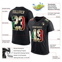 Load image into Gallery viewer, Custom Black Vintage Mexican Flag-City Cream Mesh Authentic Football Jersey