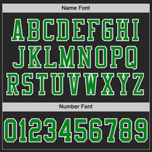 Load image into Gallery viewer, Custom Black Grass Green-Old Gold Mesh Authentic Football Jersey