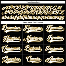 Load image into Gallery viewer, Custom Black White-Old Gold Hockey Lace Neck Jersey