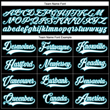 Load image into Gallery viewer, Custom Black White-Teal Hockey Lace Neck Jersey