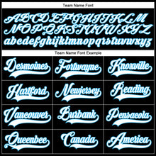 Load image into Gallery viewer, Custom Black White-Sky Blue Hockey Lace Neck Jersey