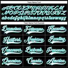 Load image into Gallery viewer, Custom Black White-Aqua Hockey Lace Neck Jersey