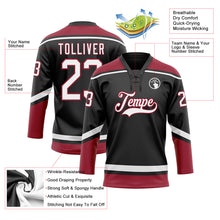 Load image into Gallery viewer, Custom Black White-Cardinal Hockey Lace Neck Jersey