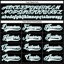 Load image into Gallery viewer, Custom Black White Gray-Midnight Green Hockey Lace Neck Jersey