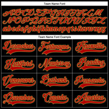 Load image into Gallery viewer, Custom Black Red-Old Gold Hockey Lace Neck Jersey