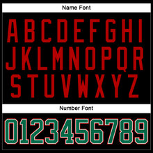 Load image into Gallery viewer, Custom Black Kelly Green-Red Hockey Lace Neck Jersey