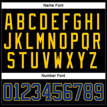 Load image into Gallery viewer, Custom Black Royal-Yellow Hockey Lace Neck Jersey