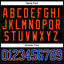 Load image into Gallery viewer, Custom Black Royal-Orange Hockey Lace Neck Jersey