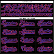 Load image into Gallery viewer, Custom Black Purple-Pink Hockey Lace Neck Jersey