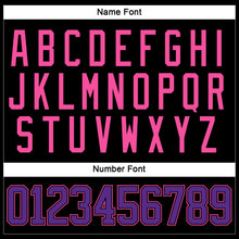 Load image into Gallery viewer, Custom Black Purple-Pink Hockey Lace Neck Jersey