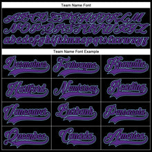 Load image into Gallery viewer, Custom Black Purple-Light Blue Hockey Lace Neck Jersey