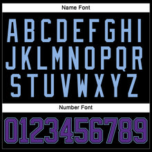 Load image into Gallery viewer, Custom Black Purple-Light Blue Hockey Lace Neck Jersey