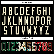 Load image into Gallery viewer, Custom Black Vintage Mexican Flag Cream Kelly Green-Red Hockey Lace Neck Jersey