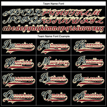 Load image into Gallery viewer, Custom Black Vintage USA Flag Cream-Crimson Hockey Lace Neck Jersey