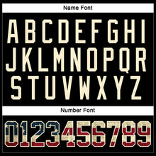 Load image into Gallery viewer, Custom Black Vintage USA Flag Cream-Crimson Hockey Lace Neck Jersey