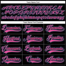 Load image into Gallery viewer, Custom Black Pink-Teal Hockey Lace Neck Jersey