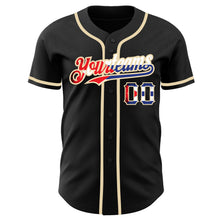 Load image into Gallery viewer, Custom Black Vintage Cuban Flag-City Cream Authentic Baseball Jersey