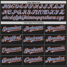 Load image into Gallery viewer, Custom Black Orange-Light Blue Authentic Baseball Jersey