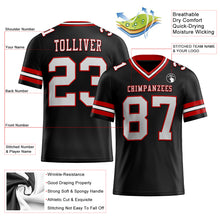 Load image into Gallery viewer, Custom Black White-Red Authentic Football Jersey