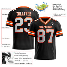 Load image into Gallery viewer, Custom Black White-Orange Authentic Football Jersey