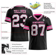 Load image into Gallery viewer, Custom Black White-Pink Authentic Football Jersey