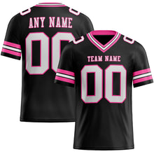 Load image into Gallery viewer, Custom Black White-Pink Authentic Football Jersey