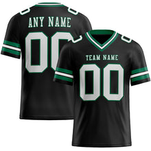 Load image into Gallery viewer, Custom Black White-Kelly Green Authentic Football Jersey