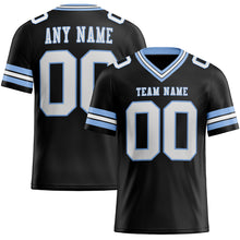 Load image into Gallery viewer, Custom Black White-Light Blue Authentic Football Jersey